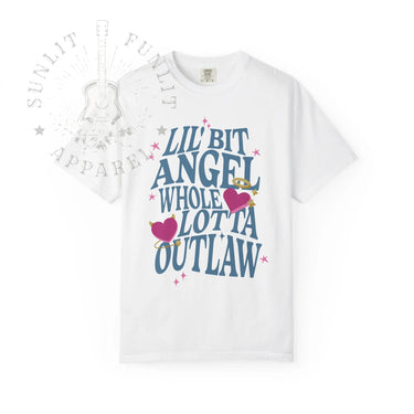 Wallen Angel Outlaw Comfort Colors Tee - Sunlit Funlit Country Music Tees